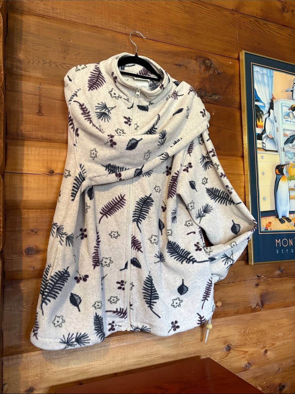 Y2K Floral Fall Northern Reflections Women's Large Full Zip Fleece Jacket